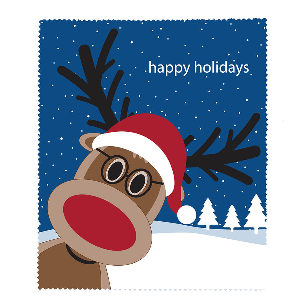 Happy Holidays Reindeer Microfiber Cloth