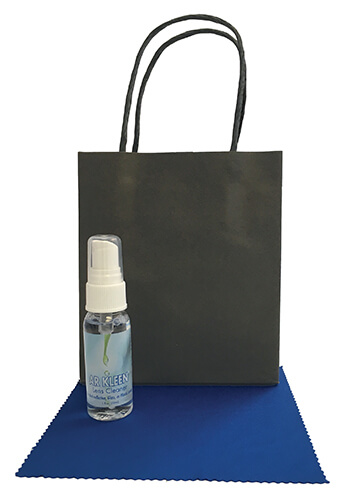 Black Kraft Bag 1oz Lens Cleaning Kit