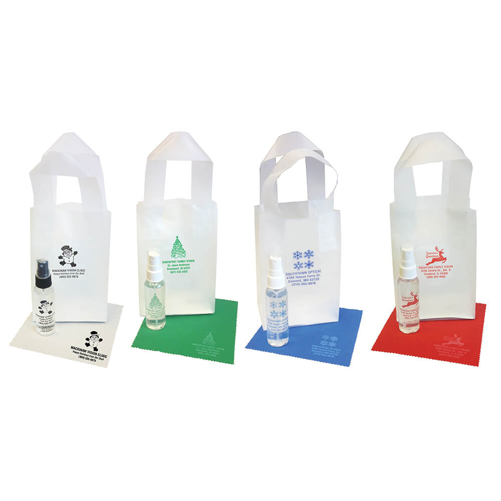 AR KLEEN® 2oz Personalized Holiday Lens Cleaning Kit with Imprinted Lens Cleaner, Cloth and Bag
