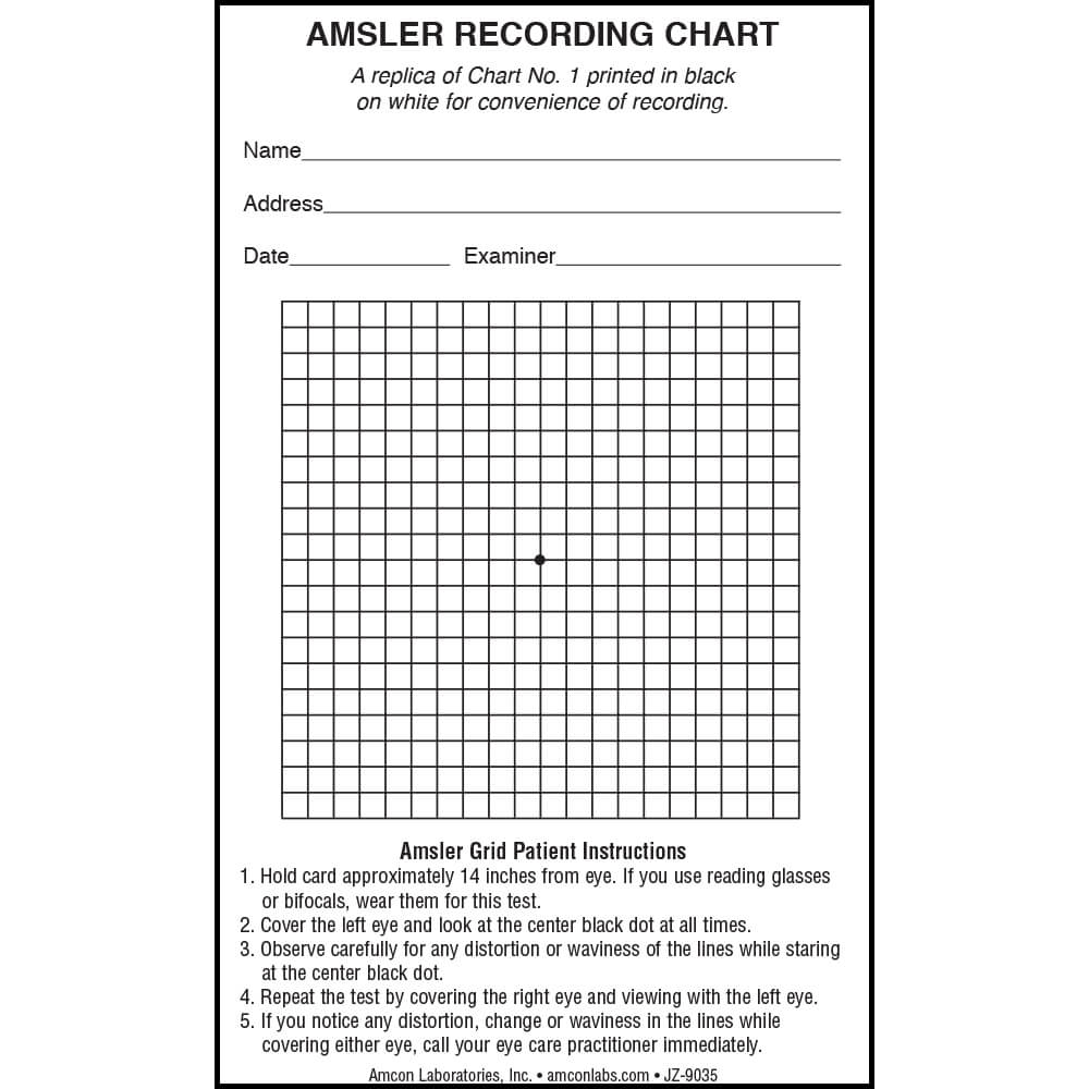 Amsler Grid Chart With Instruction