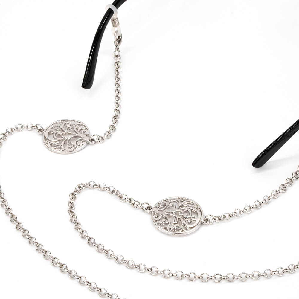 Silver Scroll Eyeglass Chains - 4