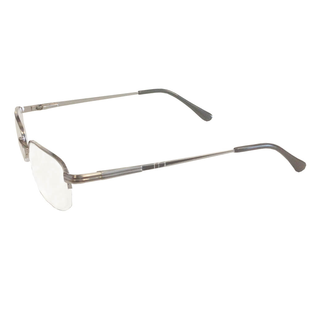 Silver Semi-Rimless Spring Hinge Reader: Reading Glasses ...