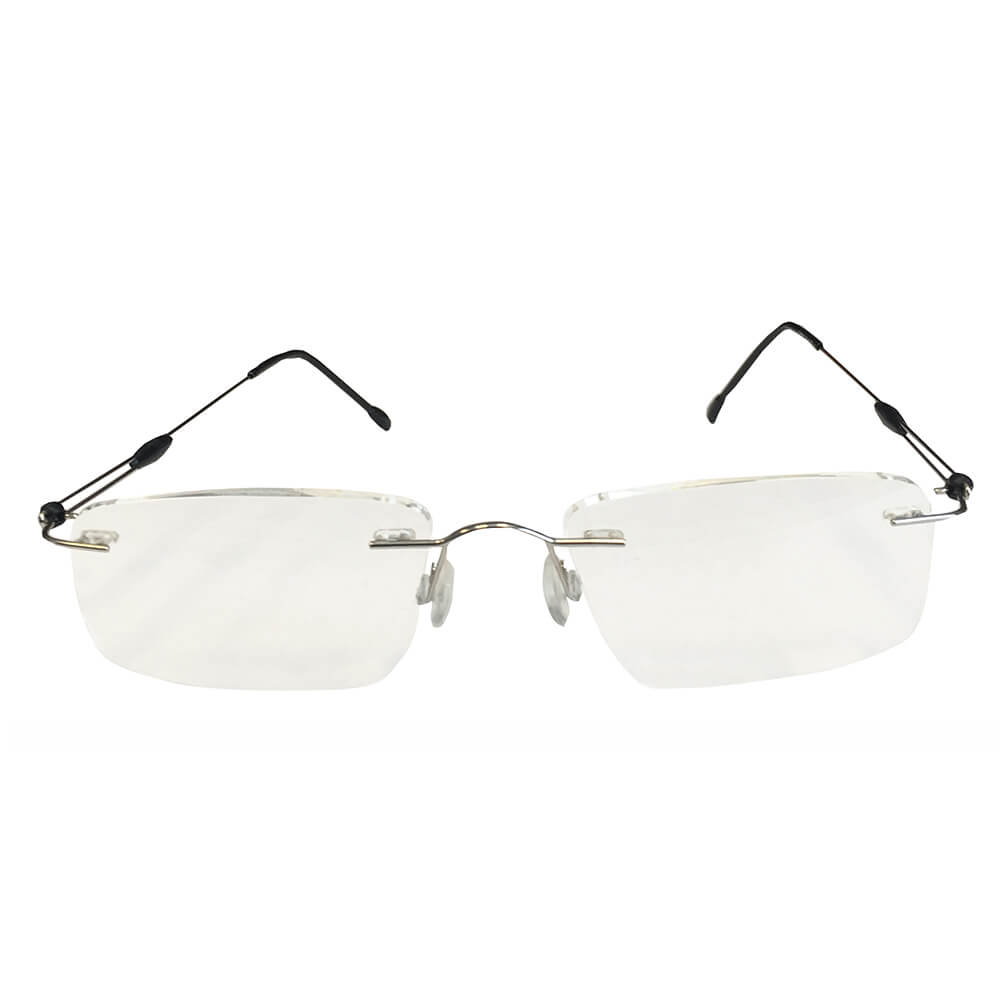 Rimless Silver Metal Reader