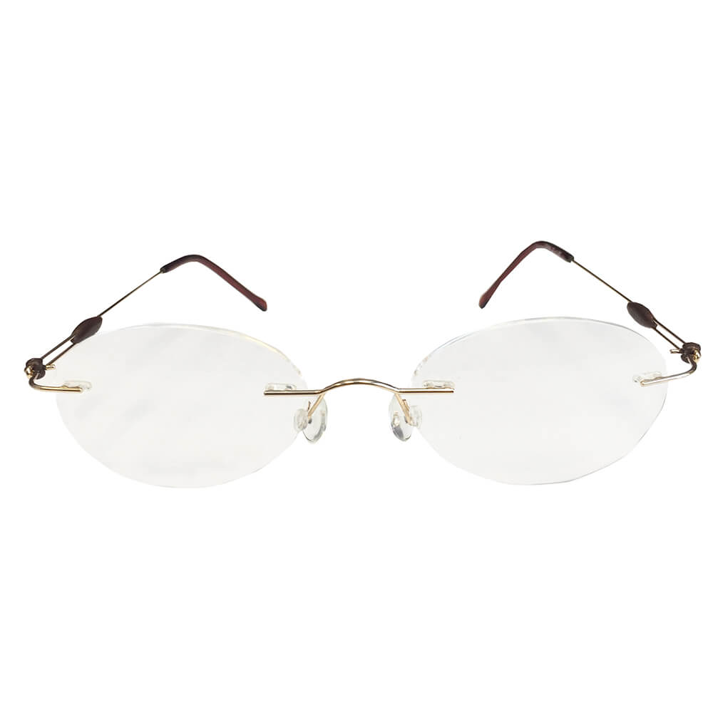 Rimless Gold Metal Reader