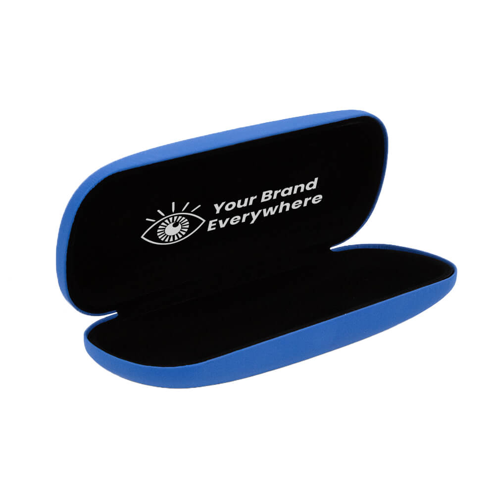 Classic Clam Eyeglass Case, Assorted Red & Blue - Imprinted - 1