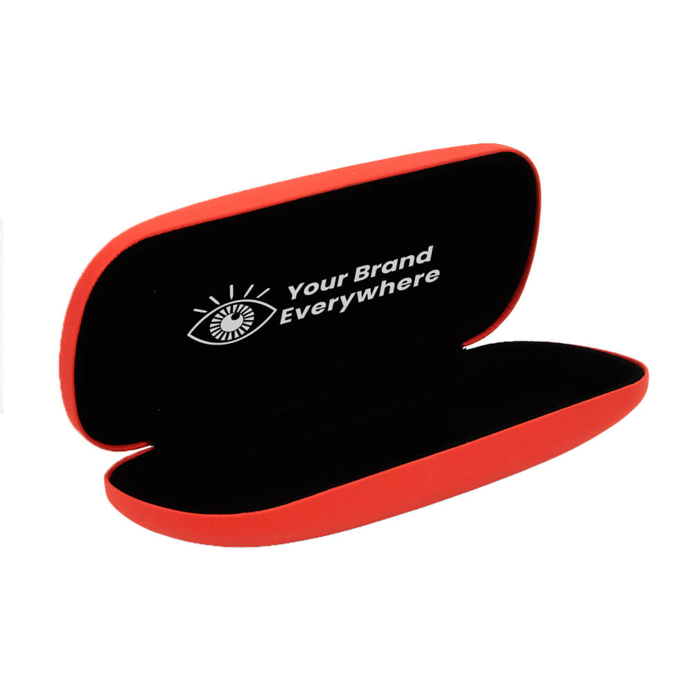 Classic Clam Eyeglass Case, Assorted Red & Blue - Imprinted - 2