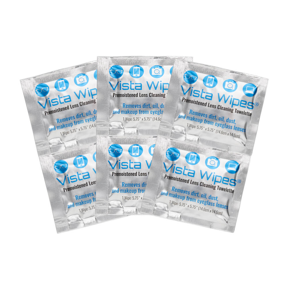 Vista Wipes&trade; Pre-Moistened Lens Cleaning Towelettes - Bulk Box of 250 - 1