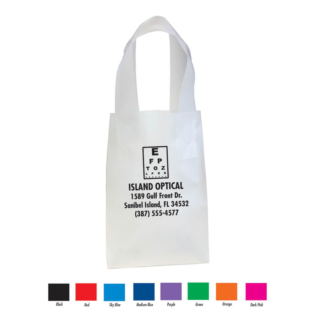 small clear frosted shopping bag personalized retail bags