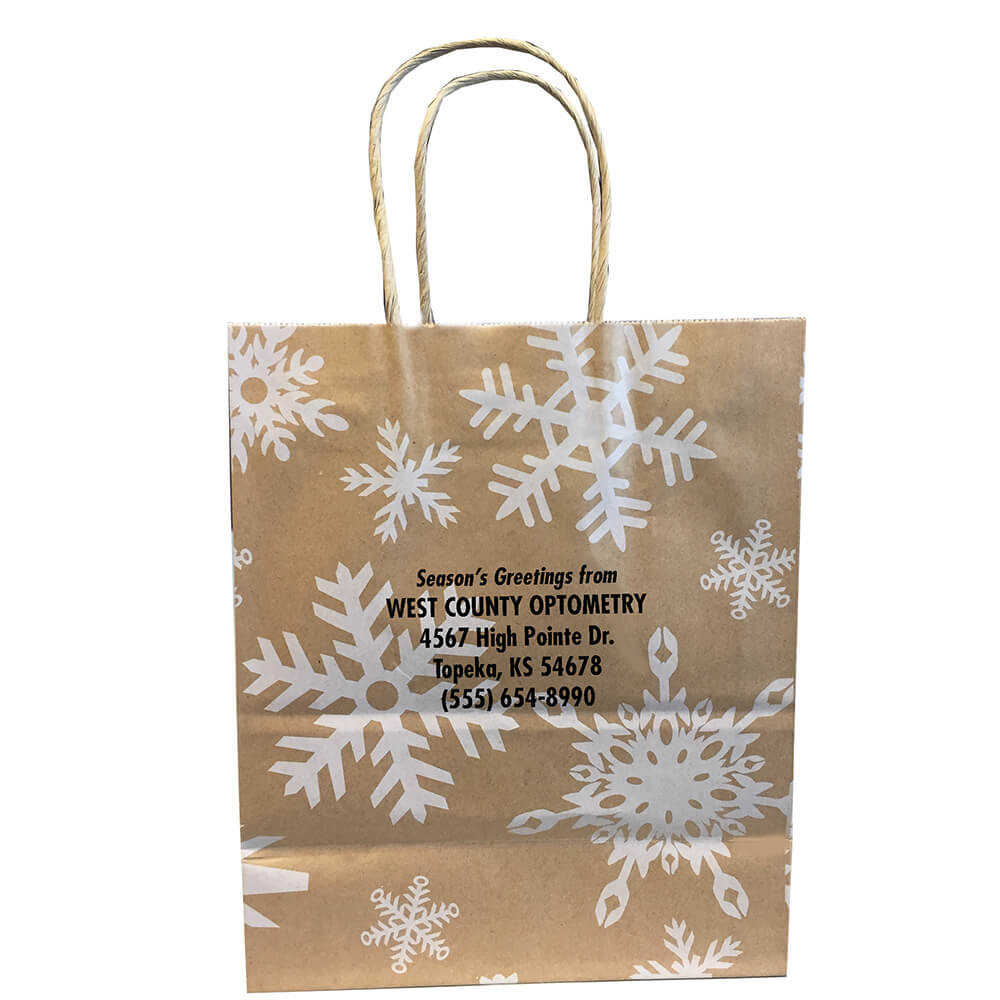 Snowflake Kraft Bag - Imprinted
