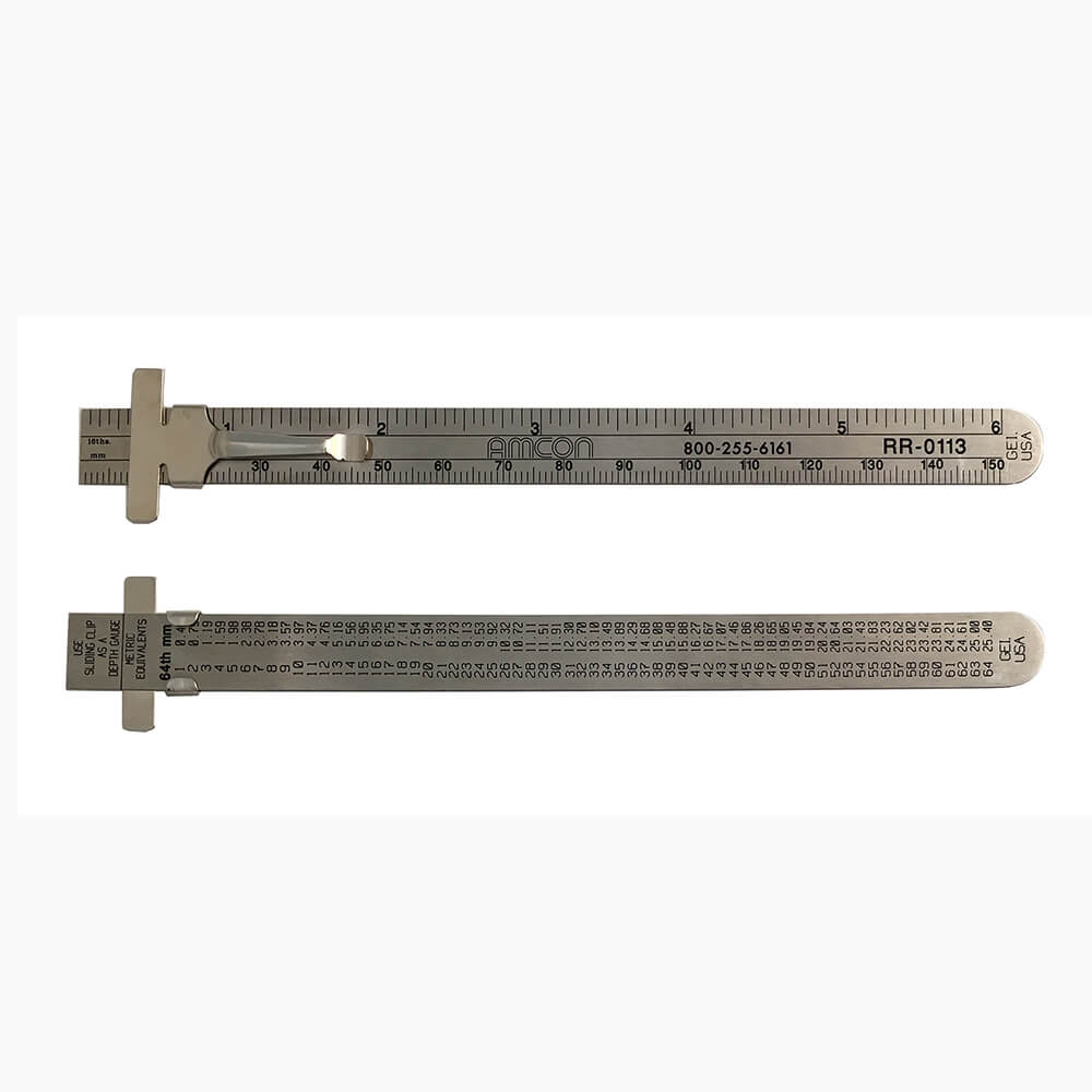 Metric Mini Ruler, Stainless Steel, Thickness × W × L 1 mm × 1 cm × 100 mm