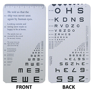 Reduced Snellen Chart