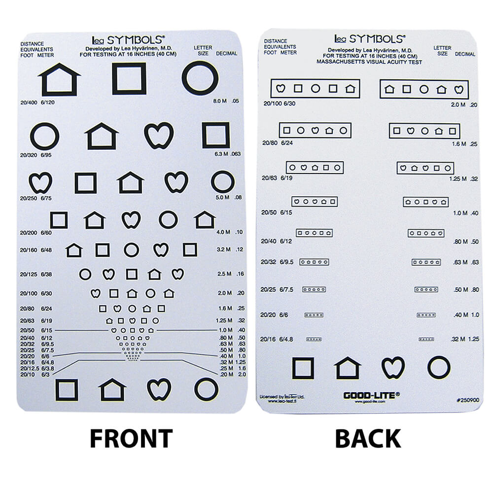 Eye Chart Lea Symbols 10 Foot Distance Acuity Test