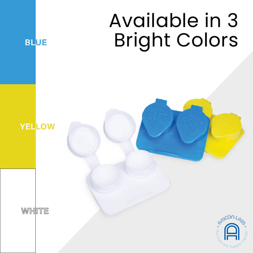 Smooth Flat Packs - Deep Well for Soft Contact Lenses - Box of 1,000 - Mixed Colors - 1