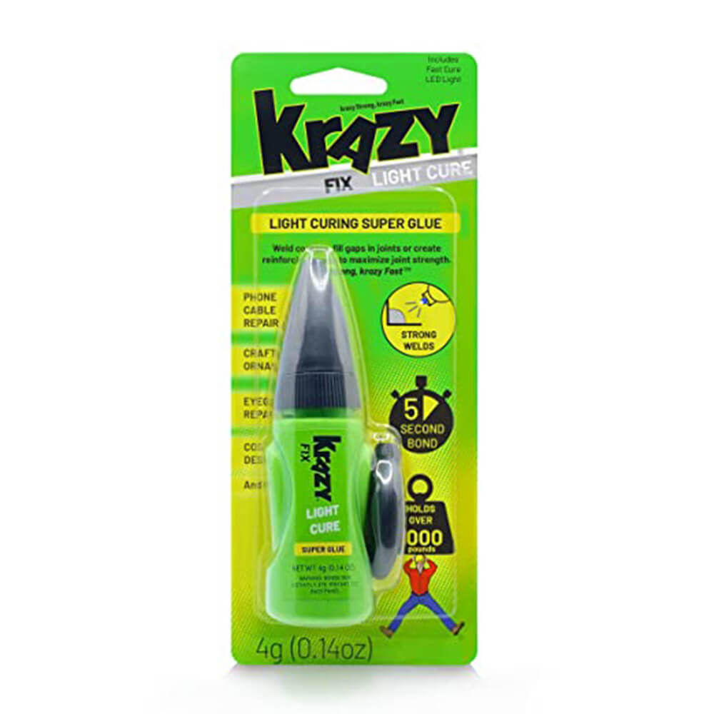 Krazy Fix Light Cure - UV Curing Super Glue with Fast Cure LED Light